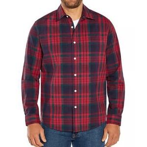 Gap Men’s Plaid Long Sleeve Button Down Shirt Red Green Blue Large NWT Holiday